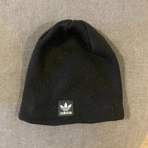 black adidas trefoil beanie